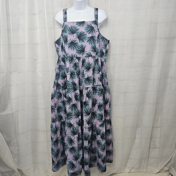Dip Purple Blue Sleeveless Maxi Dress Beach Tropical Tiered Boho XL - Picture 11 of 11